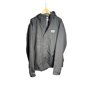 Helly Hansen Helly Tech Protection Rain Jacket Black Mens 2XL ULINE Logo Hooded